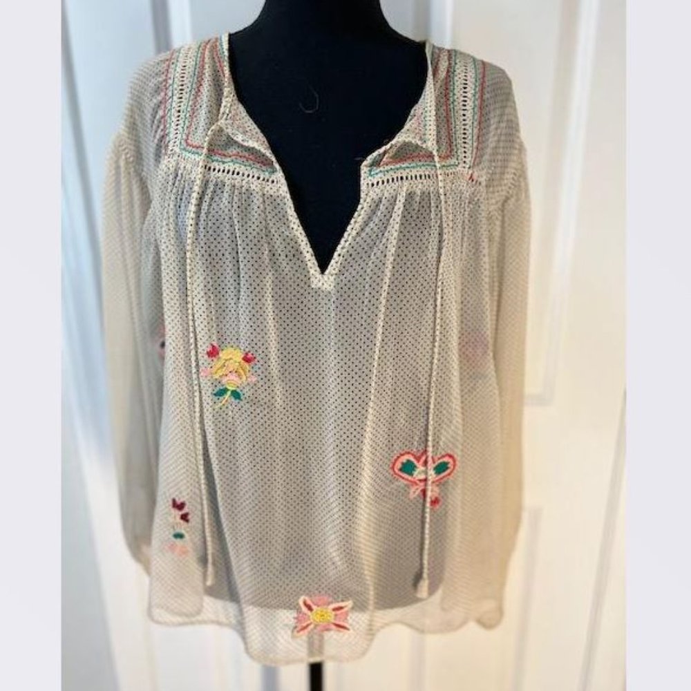Ranna Gill Westown Embroidered Peasant Top from Anthropologie - Size Small -EUC - Picture 5 of 9
